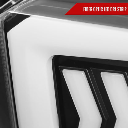 2014-2021 Toyota Tundra LED C-Bar Projector Headlights w/ Sequential Arrow Turn Signals (Matte Black Housing/Clear Lens)
