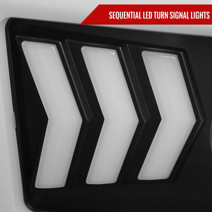 2014-2021 Toyota Tundra LED C-Bar Projector Headlights w/ Sequential Arrow Turn Signals (Matte Black Housing/Clear Lens)