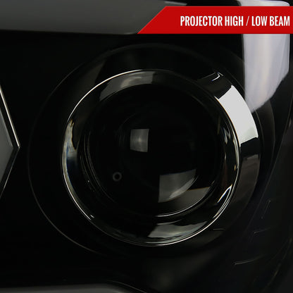 2014-2021 Toyota Tundra LED C-Bar Projector Headlights w/ Sequential Arrow Turn Signals (Black Housing/Smoked Lens)