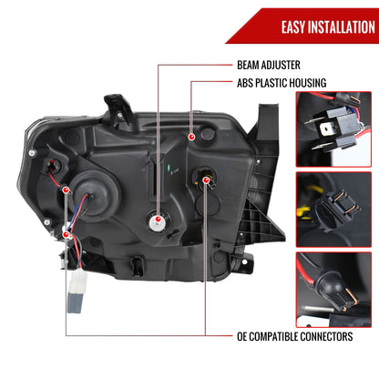 2014-2021 Toyota Tundra LED C-Bar Projector Headlights w/ Sequential Arrow Turn Signals (Black Housing/Smoked Lens)