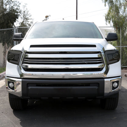 2014-2021 Toyota Tundra LED C-Bar Projector Headlights w/ Sequential Arrow Turn Signals (Black Housing/Smoked Lens)