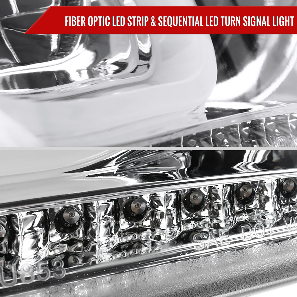 2012-2017 Hyundai Veloster LED Light Bar Projector Headlight w/ Sequential Turn Signal Lights (Chrome Housing/Clear Lens)