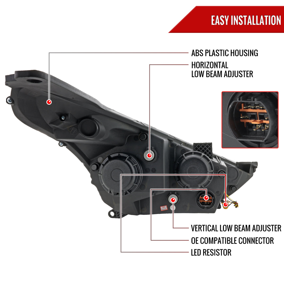 2012-2017 Hyundai Veloster LED Light Bar Projector Headlight w/ Sequential Turn Signal Lights (Chrome Housing/Clear Lens)
