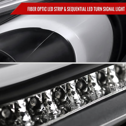 2012-2017 Hyundai Veloster LED Bar Projector Headlight w/ Sequential Turn Signal Lights (Matte Black Housing/Clear Lens)