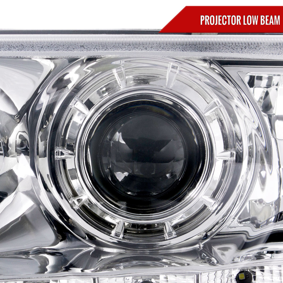 1998-2011 Ford Crown Victoria Projector Headlights w/ LED Light Strip (Chrome Housing/Clear Lens)