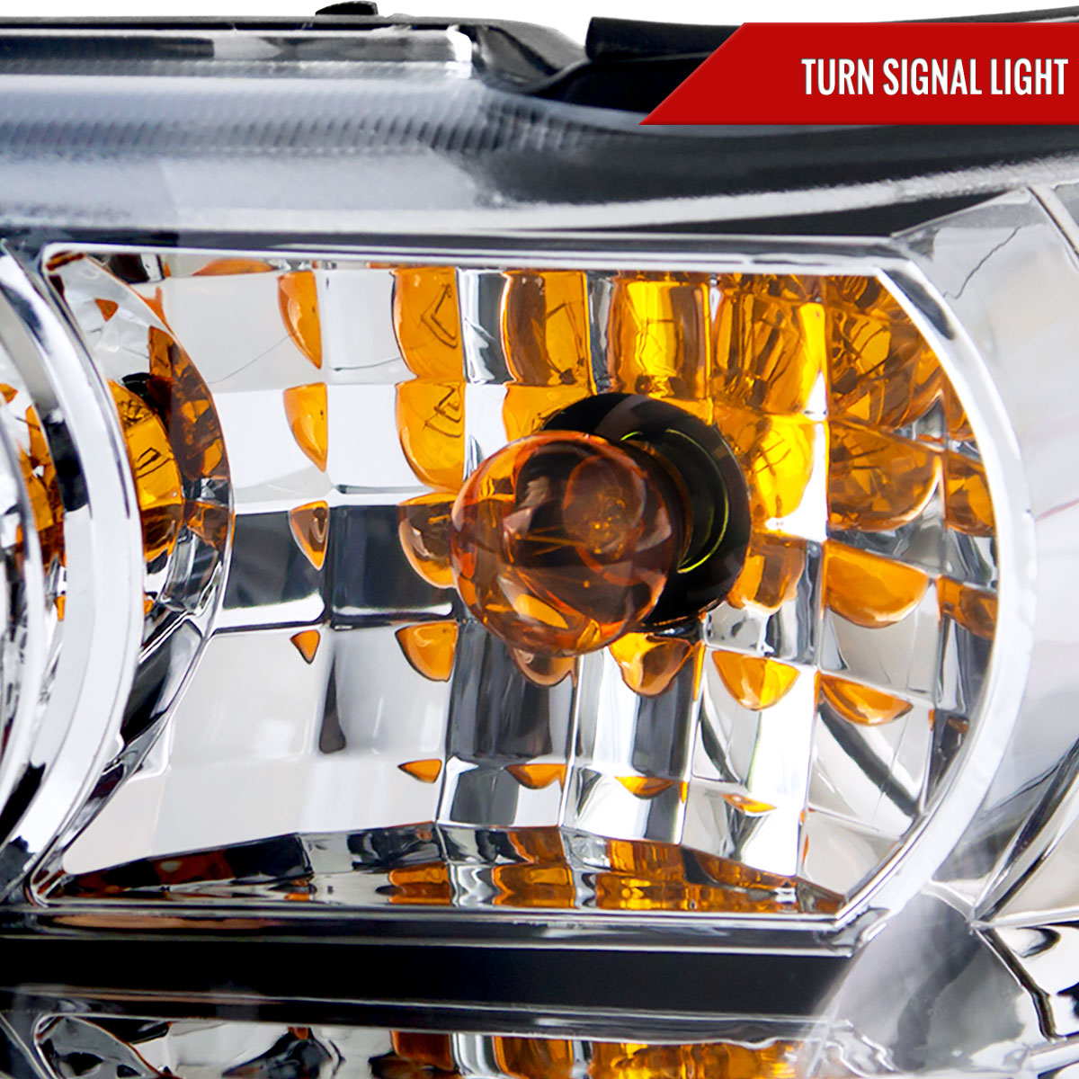 1998-2011 Ford Crown Victoria Projector Headlights w/ LED Light Strip (Chrome Housing/Clear Lens)
