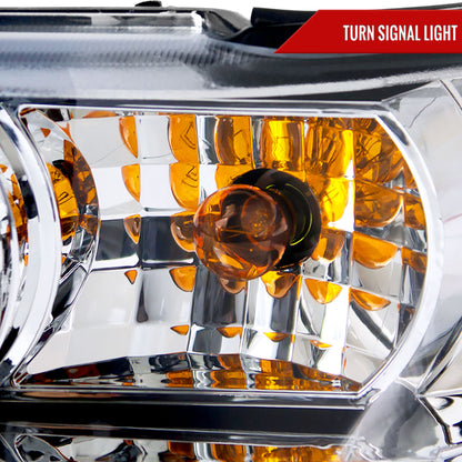 1998-2011 Ford Crown Victoria Projector Headlights w/ LED Light Strip (Chrome Housing/Clear Lens)