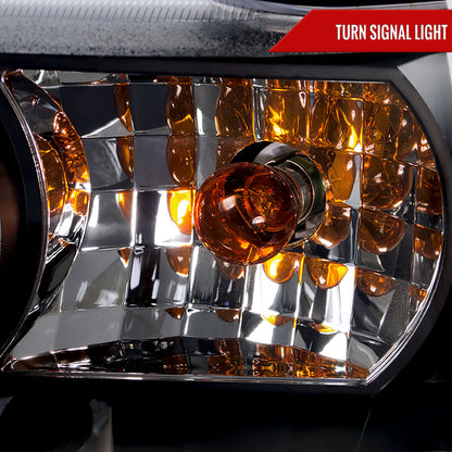 1998-2011 Ford Crown Victoria Projector Headlights w/ LED Light Strip (Matte Black Housing/Clear Lens)