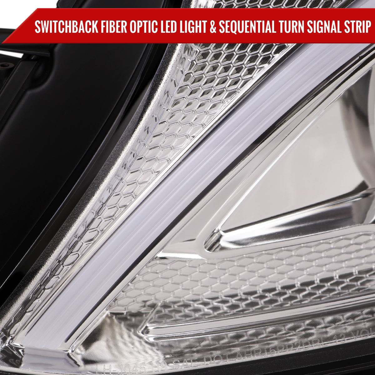 2015-2018 Mercedes-Benz C-Class W205 Switchback Sequential Turn Signal Projector Headlights (Chrome Housing/Clear Lens)