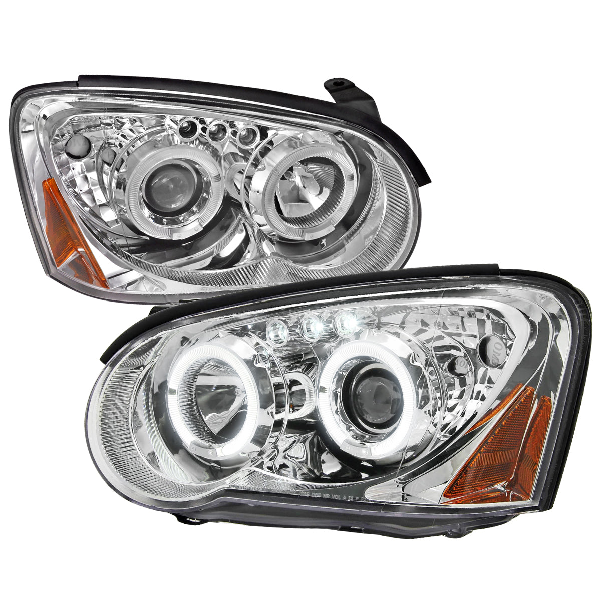 2004-2005 Subaru Impreza WRX/STI Outback Dual Halo Projector Headlights (Chrome Housing/Clear Lens)