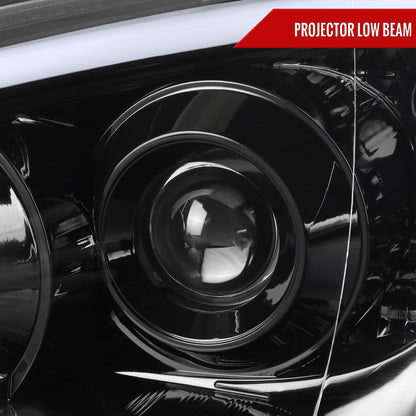 2004-2005 Subaru Impreza WRX/STI Outback Projector Headlights w/ LED Light Bar (Glossy Black Housing/Clear Lens)