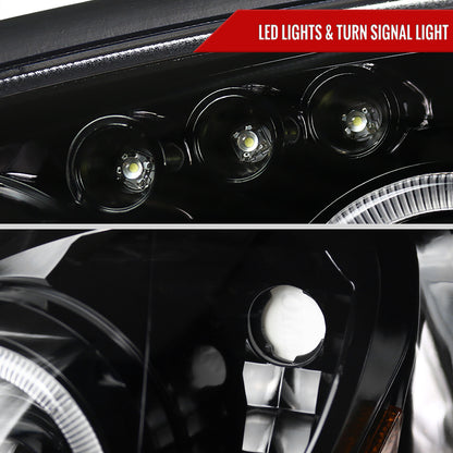 2004-2005 Subaru Impreza WRX/STI Outback Dual Halo Projector Headlights (Jet Black Housing/Clear Lens)