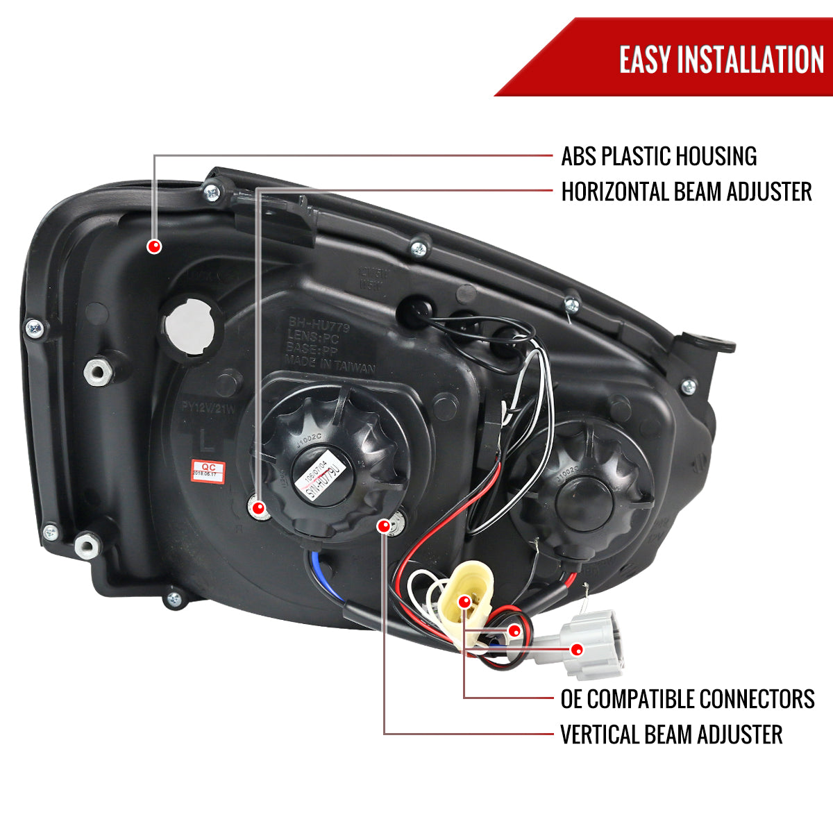 2004-2005 Subaru Impreza WRX/STI Outback Dual Halo Projector Headlights (Jet Black Housing/Clear Lens)