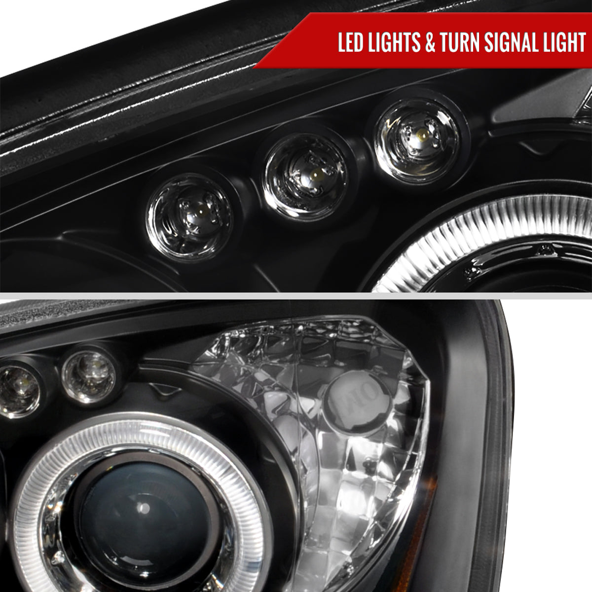 2004-2005 Subaru Impreza WRX/STI Outback Dual Halo Projector Headlights (Matte Black Housing/Clear Lens)