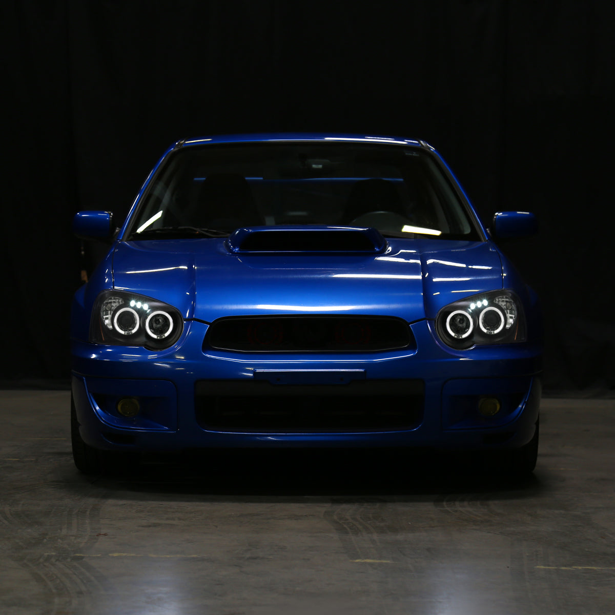 2004-2005 Subaru Impreza WRX/STI Outback Dual Halo Projector Headlights (Matte Black Housing/Clear Lens)