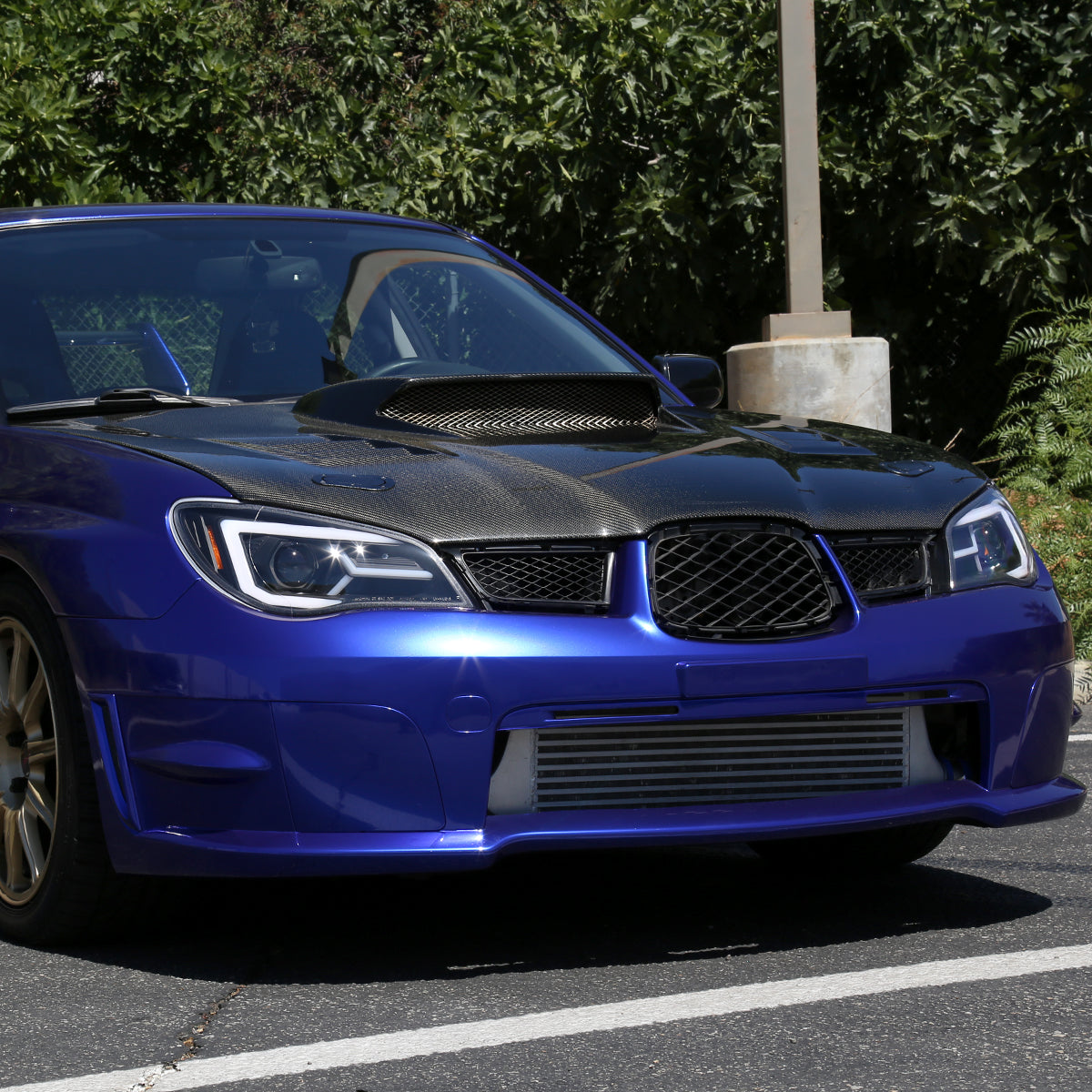 2006-2007 Subaru Impreza WRX STI LED Bar Sequential Turn Signal Projector Headlights (Matte Black Housing/Clear Lens)