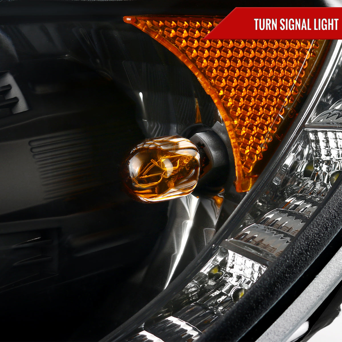 2006-2007 Subaru Impreza WRX/STI Projector Headlights w/ LED Light Strip (Matte Black Housing/Clear Lens)