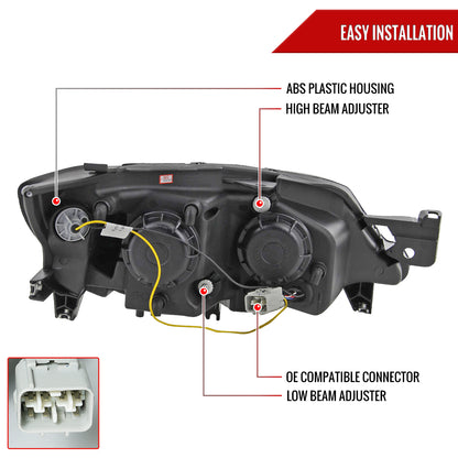 2008-2014 Subaru Impreza WRX / 2008-2011 Outback Sport LED Bar Projector Headlights (Glossy Black Housing/Smoked Lens)