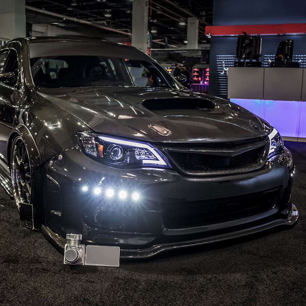 2008-2014 Subaru Impreza WRX / 2008-2011 Outback Sport LED Bar Projector Headlights (Glossy Black Housing/Smoked Lens)