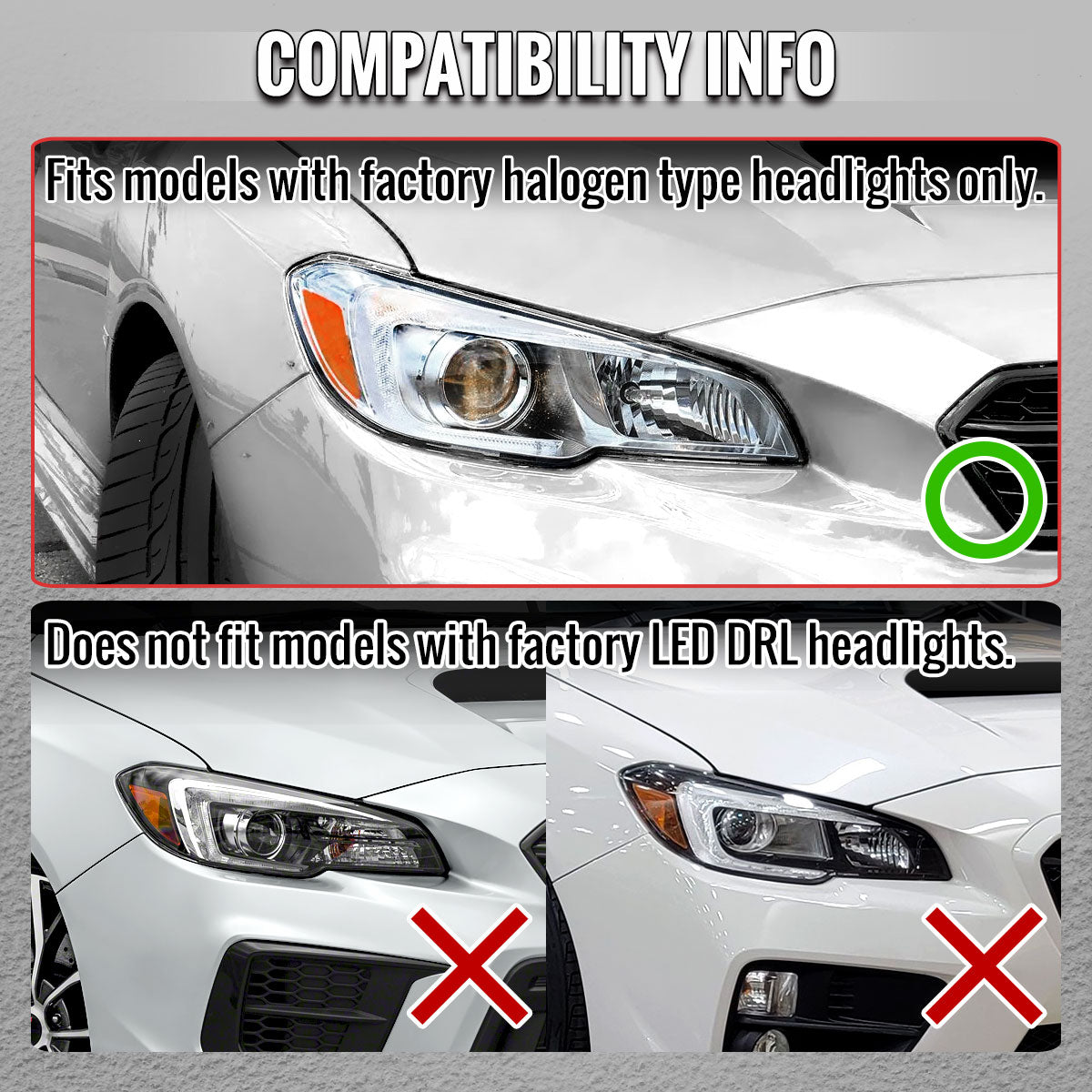 2015-2021 Subaru Impreza WRX STI Projector Headlights Sequential LED Switchback DRL (Black Housing / Clear Lens)