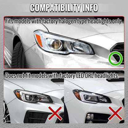 2015-2021 Subaru Impreza WRX STI Projector Headlights Sequential LED Switchback DRL (Black Housing / Clear Lens)