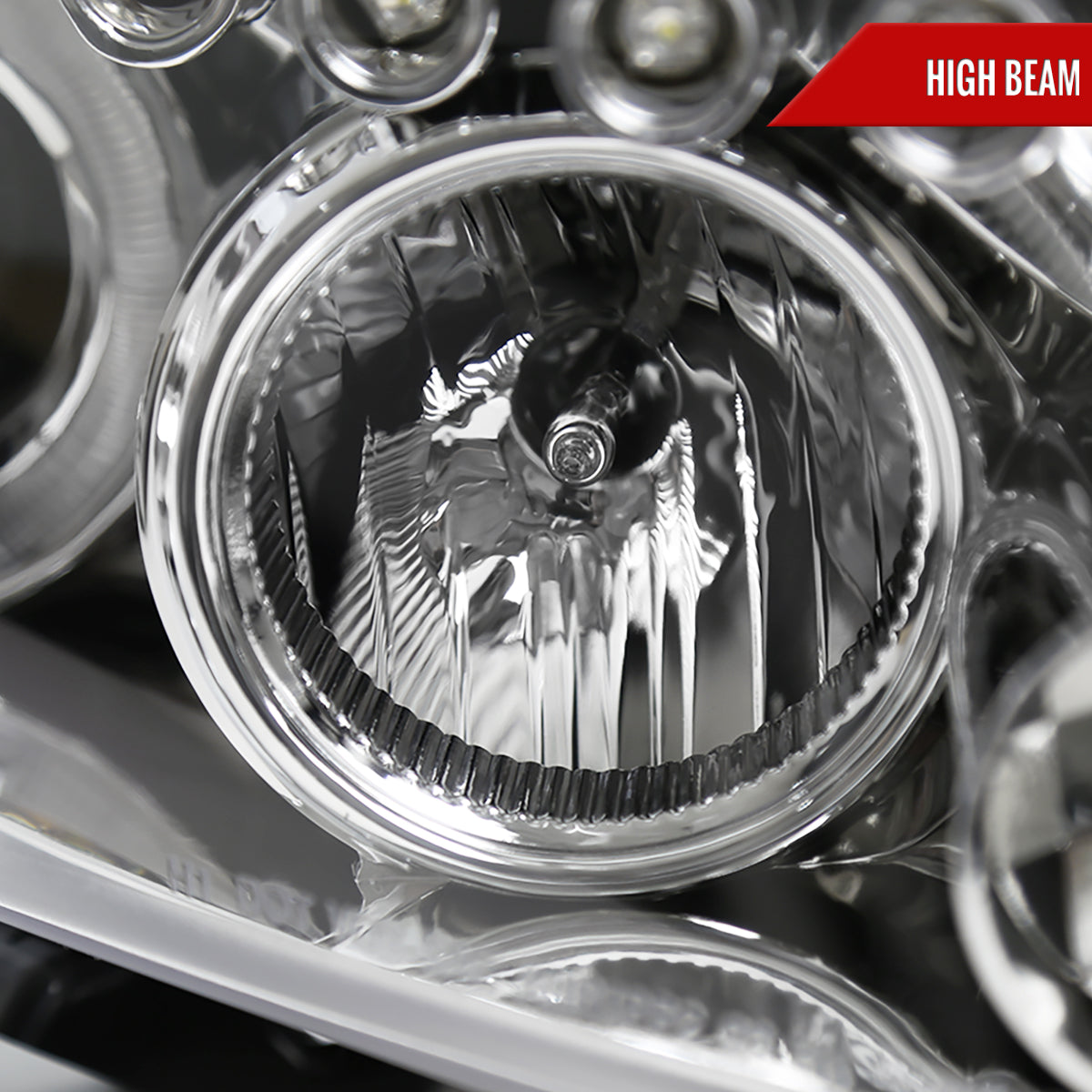 2008-2010 Scion xB Single Halo Projector Headlights (Chrome Housing/Clear Lens)