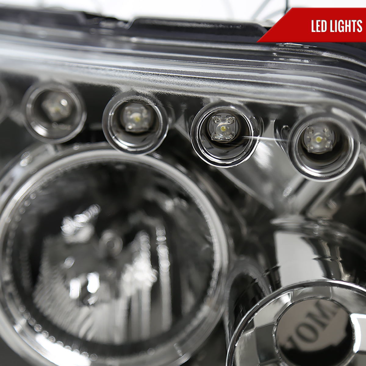 2008-2010 Scion xB Single Halo Projector Headlights (Chrome Housing/Clear Lens)