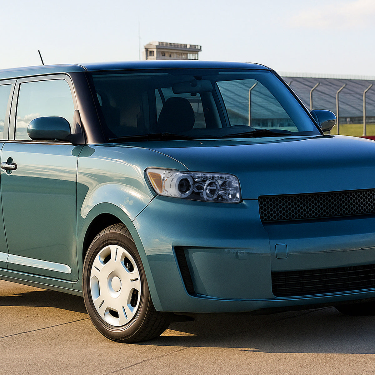 2008-2010 Scion xB Single Halo Projector Headlights (Chrome Housing/Clear Lens)