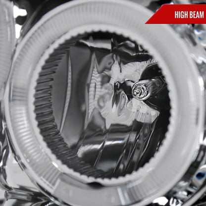 2005-2015 Nissan Xterra Dual Halo Projector Headlights (Chrome Housing/Clear Lens)