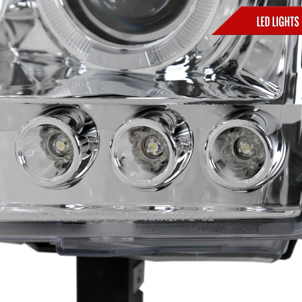 2005-2015 Nissan Xterra Dual Halo Projector Headlights (Chrome Housing/Clear Lens)