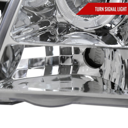 2005-2015 Nissan Xterra Dual Halo Projector Headlights (Chrome Housing/Clear Lens)