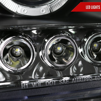 2005-2015 Nissan Xterra Dual Halo Projector Headlights (Matte Black Housing/Clear Lens)