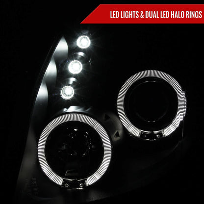 2006-2008 Toyota Yaris Dual Halo Projector Headlights (Matte Black Housing/Clear Lens)