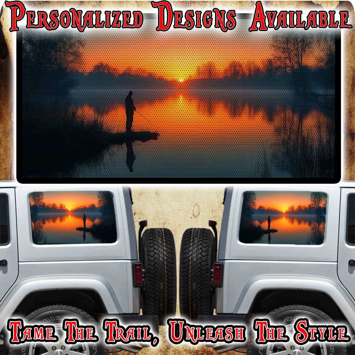 fishing Rear quarter window see through graphic.