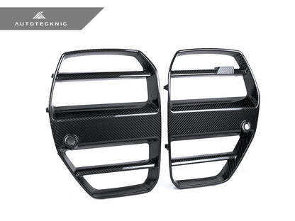 AutoTecknic Dry Carbon Podium V1 Front Grille Set - BMW G80 M3 | G82/ G83 M4