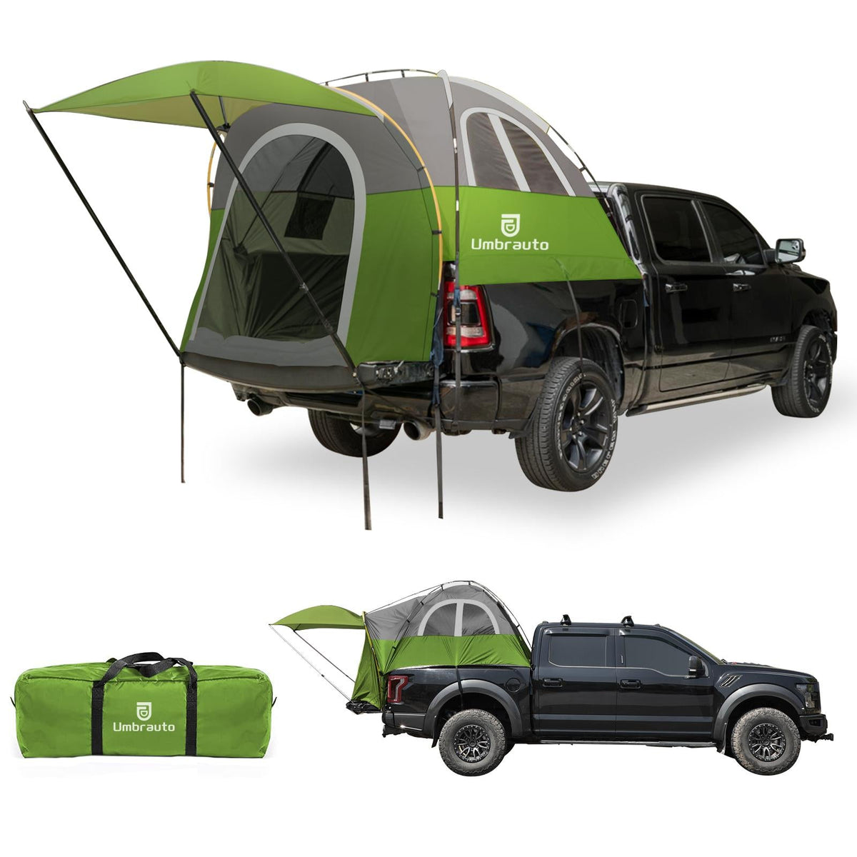 Umbrauto Truck Bed Tent with Awning,Fits 6.4-6.7 ft Truck Beds | PU3000mm Waterproof Pickup Tent