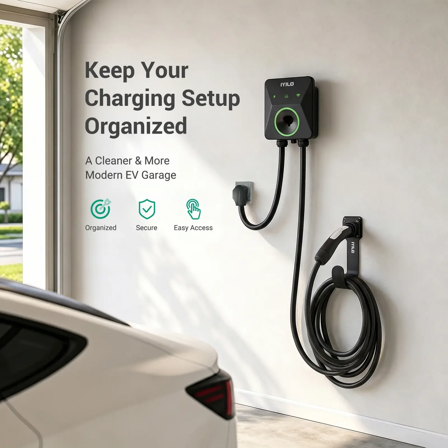 IYILO J3400 EV Charger Cable Holder & Connector Holster