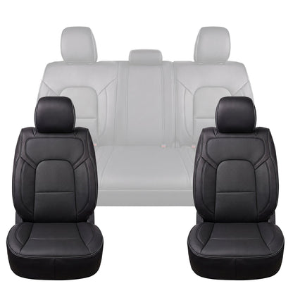 Umbrauto Car Seat Covers for Dodge RAM, Premium Nappa Waterproof Leather Seat Cushion Fits 2009-2026 RAM 1500/2500/3500 Crew Quad Mega Cab with Curved Bench,Full Set, Black