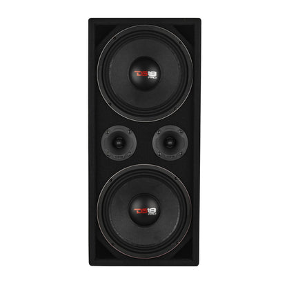 Loaded Voceteo Enclosure with Dual 10" Mids, Dual 3.78" Tweeters, Amplifier & Speakon Cable
