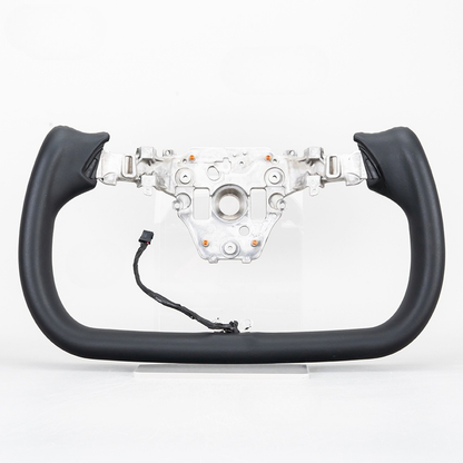 Heated Black Leather Yoke Steering Wheel for Tesla Model Y 2025+ Juniper