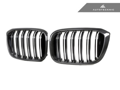 AutoTecknic Dry Carbon Fiber Dual-Slats Front Grille Set - BMW G01 X3 | G02 X4 Pre-LCI