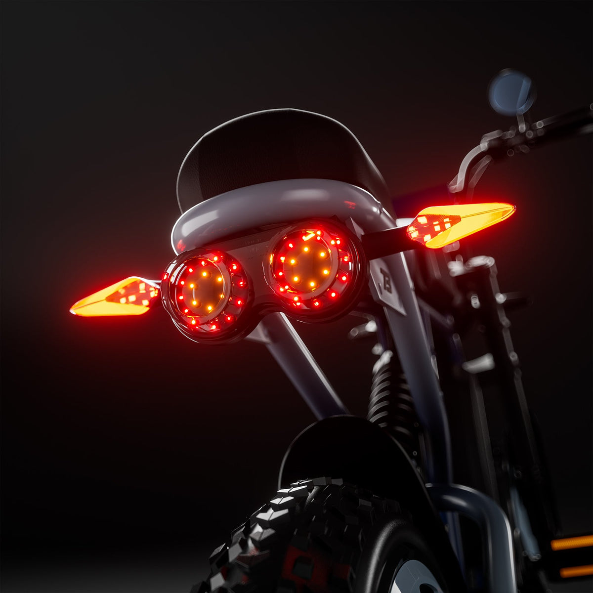LED Turn Signal Lights Kits with Horn - Red Light + Flowing Yellow for Super73