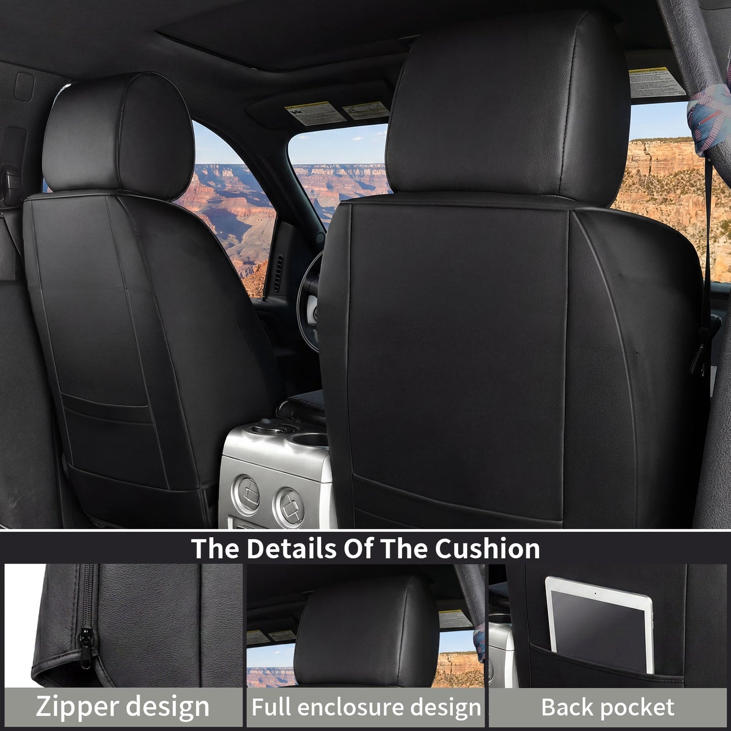 Umbrauto Custom Seat Covers for Silverado and GMC Sierra,Waterproof Nappa Leather Full Set Seatcovers for Chevy Silverado/GMC Sierra 2007-2013 & 2019-2026 1500, 2020-2026 2500HD 3500HD Crew/Double/Extended Cab
