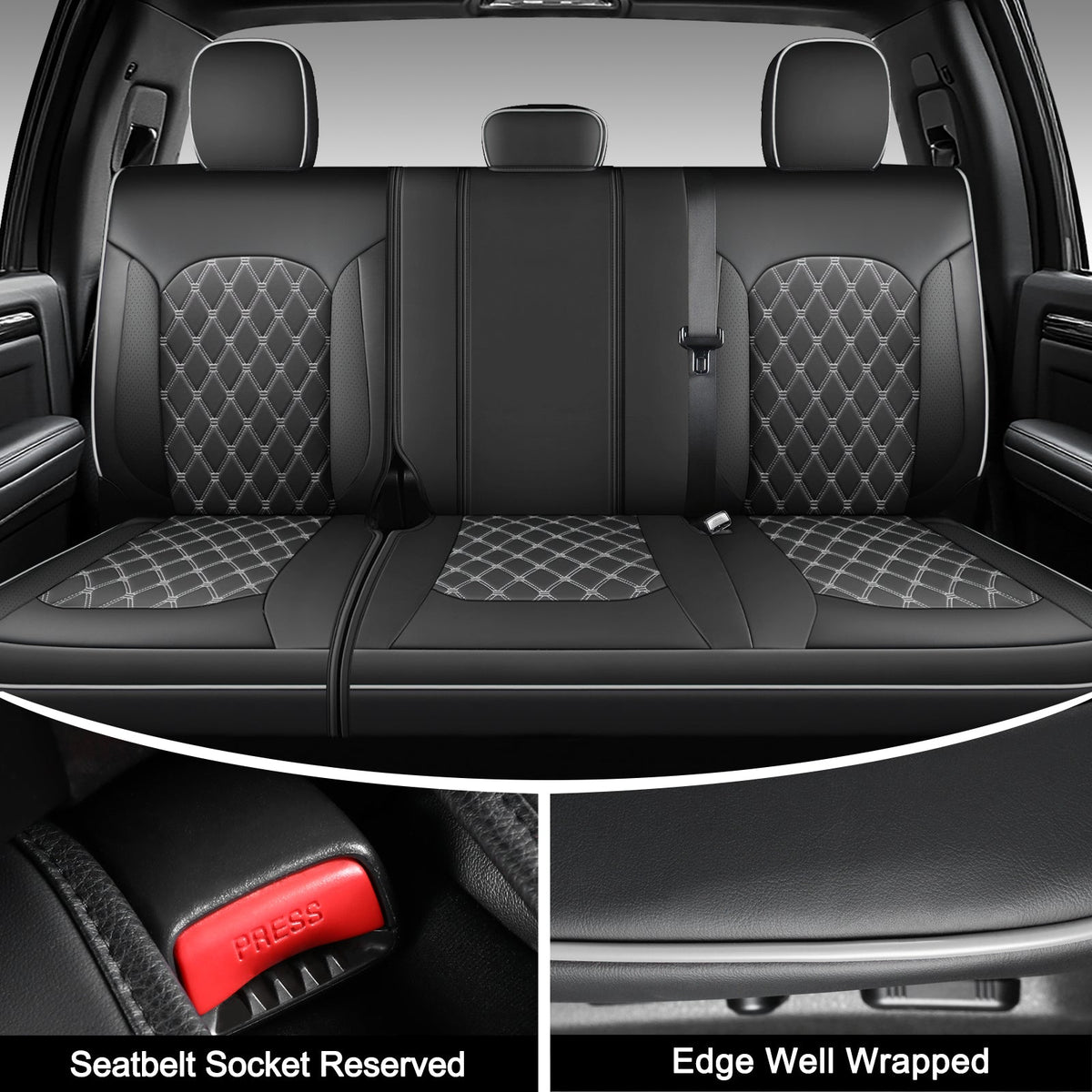 Umbrauto Truck Seat Cover Fit for Silverado and Sierra,Gray