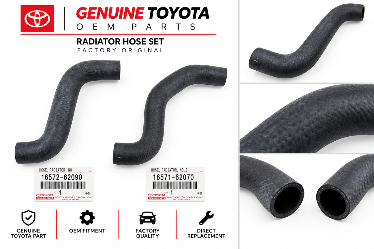 NEW GENUINE TOYOTA 4RUNNER UPPER 16571-62070 & LOWER 16572-62090 RADIATOR HOSES