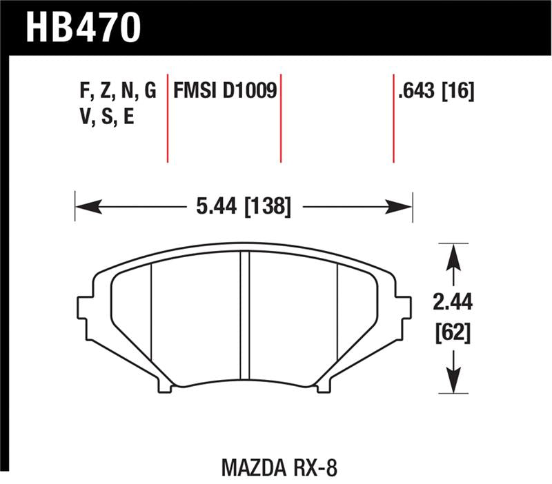 Hawk 04-09 RX8 HPS Street Front Brake Pads (D1009)