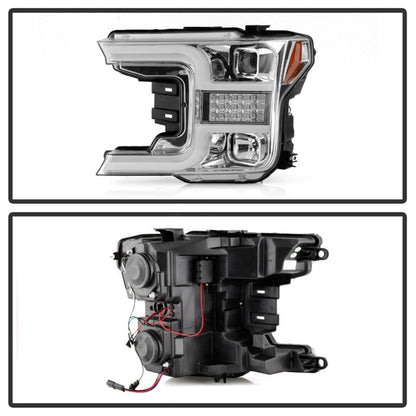 Spyder Signature Ford F150 18-19 (Halogen Model) Proj. Headlights - Chrome (PRO-YD-FF15018-LBSEQ-C) 5086631