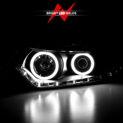 Anzo 2009-2012 Acura Tsx Projector Headlights w/ Halo Black (CCFL)