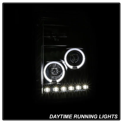 Spyder Ford Super Duty 11-16 Projector Headlights LEDHalo DRL All Black PRO-YD-FS11-HL-BKV2 5086013