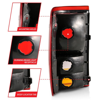 ANZO 1993-1997 Ford Ranger Tail Light Red/Cear (OE) 311310